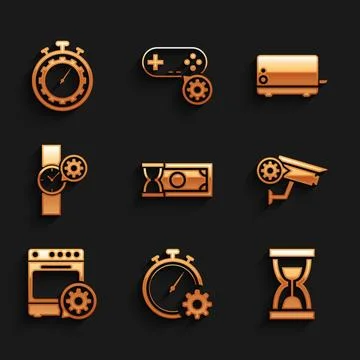 Set Fast payments, Time management setting, Old hourglass with sand, Securi.. イラスト素材