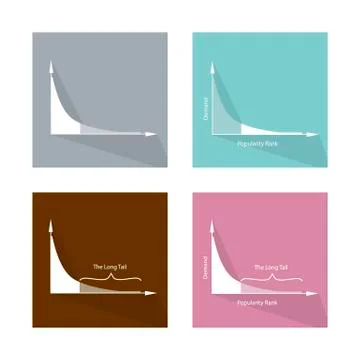 Set of Fat Tailed and Long Tailed Distributions Ilustración de archivo