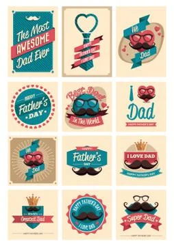 Set Of Father'S Day Labels Stock Illustration