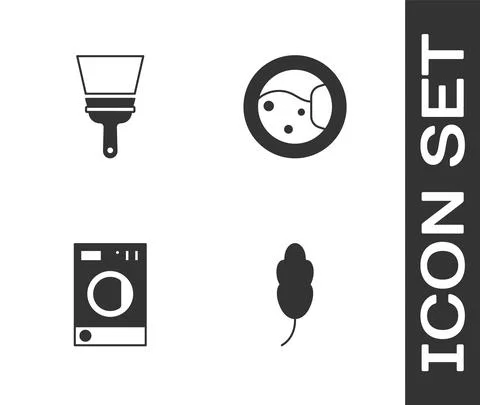 Set Feather, Rubber cleaner for windows, Washer and icon. Vector 스톡 일러스트