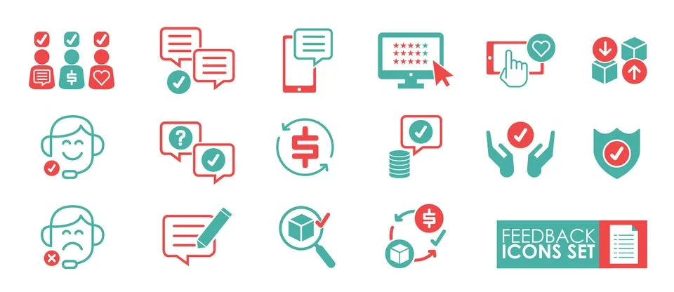 Set of Feedback Icons. Stockillustratie