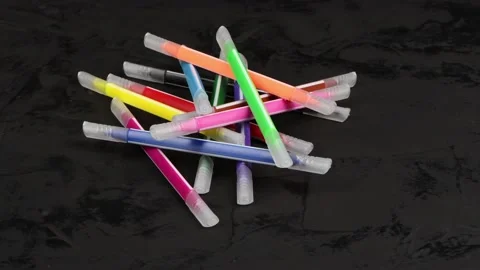 Set of felt-tip pens of different colors. Double-sided felt-tip pens Stock Footage 237504854