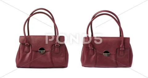 Set of Female bag isolated over the white background Stock Photos