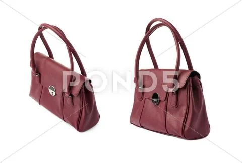 Set of Female bag isolated over the white background Stock Photos