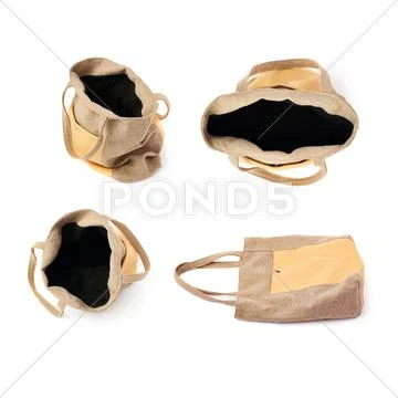 Set of Female bag isolated over the white background Stock Photos
