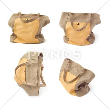 Set of Female bag isolated over the white background Stock Photos