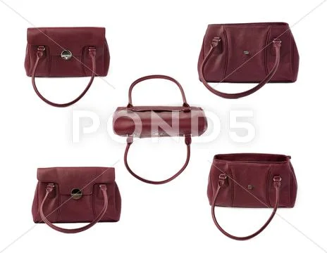 Set of Female bag isolated over the white background Stock Photos
