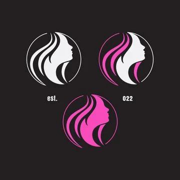 Set of female face vector Illustrazione stock