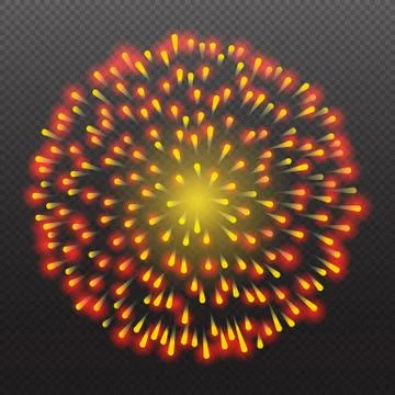 Set Festive Firework Salute Burst on Transparent Background vector illustrati Illustrazione stock