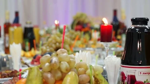Set a festive table Stock Footage 84600160