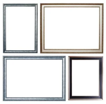 Set of few silver frames Stock Photos