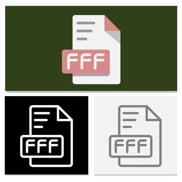 Set fff document file format outline icons イラスト素材
