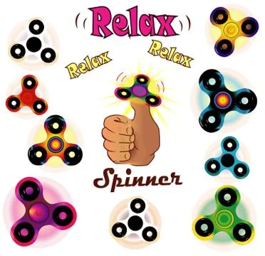Set of fidget spinner Stock Illustration
