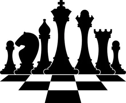 Set of figures for chess. Strategy board game. Illustrazione stock