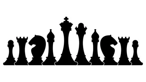 Set of figures for chess. Strategy board game. Stock Illustration