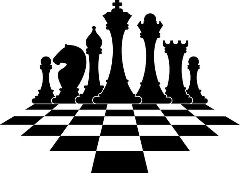 Set of figures for chess. Strategy board game. Stock Illustration