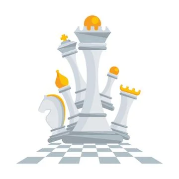 Set of figures for chess. Strategy board game. Stock Illustration