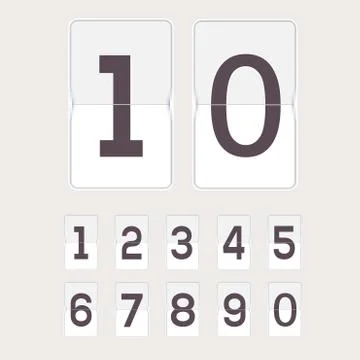 Set of figures on a mechanical scoreboard. Stock Illustration