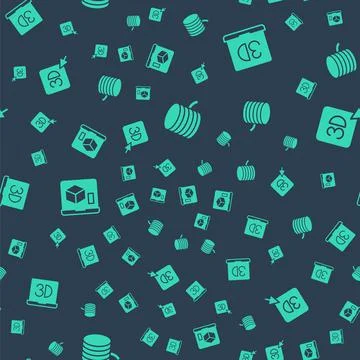 Set Filament for 3D printer, , and on seamless pattern. Vector Stock Illustration