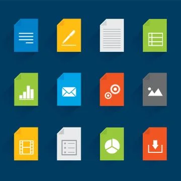 Set of File and Document Icon for website or application. Illustrazione stock
