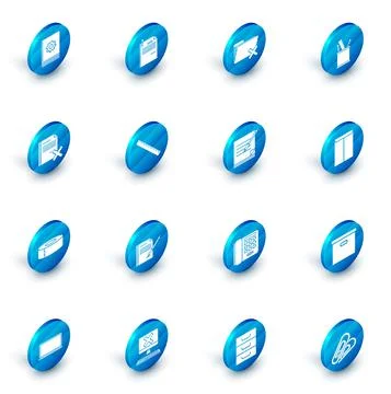 Set File document and paper clip, Delete folder, Pencil case stationery, file Stock Illustration