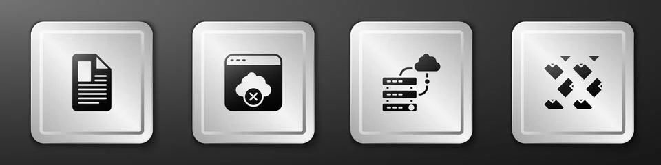 Set File document, Failed access cloud storage, Network connection and Data Stock Illustration