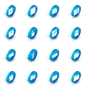 Set File document, Folder settings with gears, Telephone, Carton cardboard box Illustrazione stock