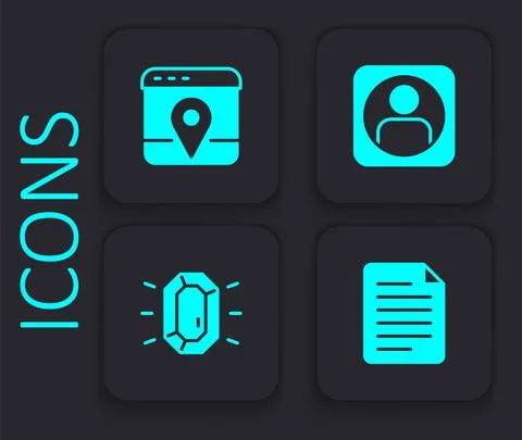 Set File document, Infographic of city map, Create account screen and Diamond Ilustración de archivo