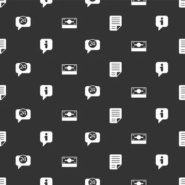 Set File document Information Telephone 24 hours support and Stacks paper mon 스톡 일러스트