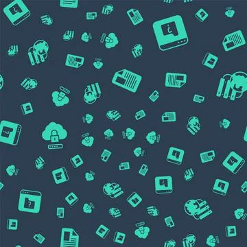 Set File document, missing, Cloud computing lock and Network cloud connection on 스톡 일러스트