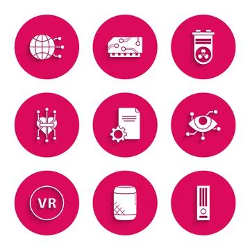 Set File document, Voice assistant, Video game console, Virtual reality 스톡 일러스트