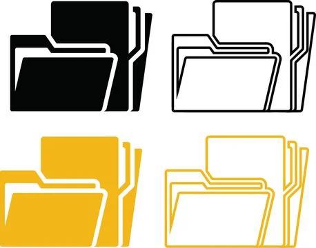 Set of file folder office icon vector Illustrazione stock