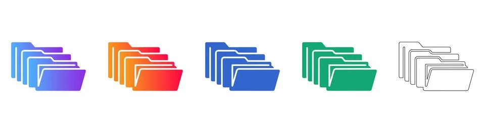 Set of File Folders Illustration イラスト素材