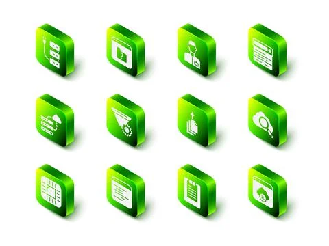 Set File missing, Analyst engineer, Search, cloud computing, Failed access Stock Illustration