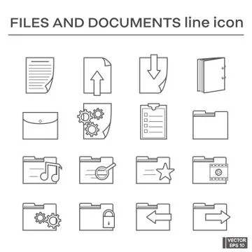 Set, files and document icons. イラスト素材