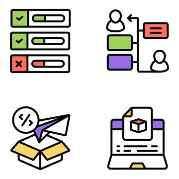 Set of Files Flat Icons Ilustración de archivo