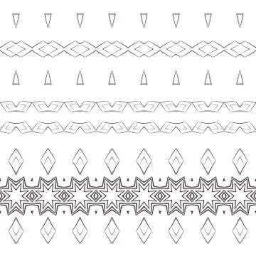 Set of filigree patterned brushes Stock Illustration