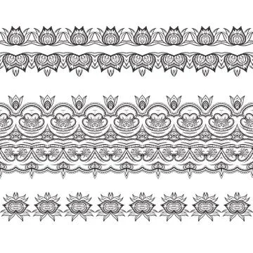 Set of filigree patterned brushes イラスト素材
