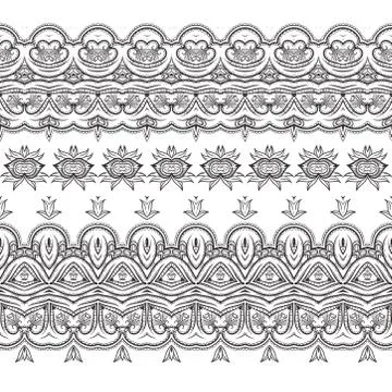 Set of filigree patterned brushes イラスト素材