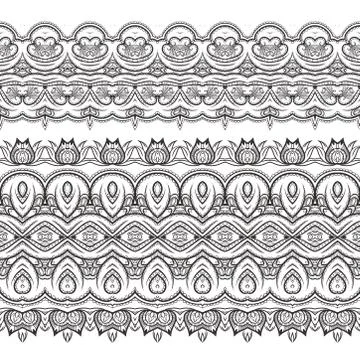 Set of filigree patterned brushes イラスト素材
