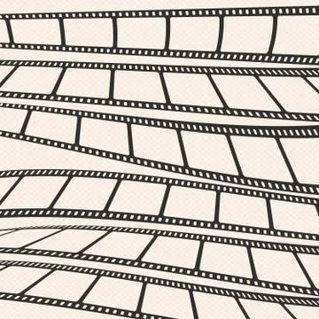 Set of film or camera strips in horizontal position. Stock Illustration
