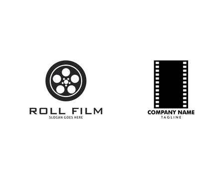 Set of Filmstrip Logo Template Vector Illustration Design Stock Illustration