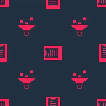 Set Filter setting and Server, Data report on seamless pattern. Vector Stock Illustration