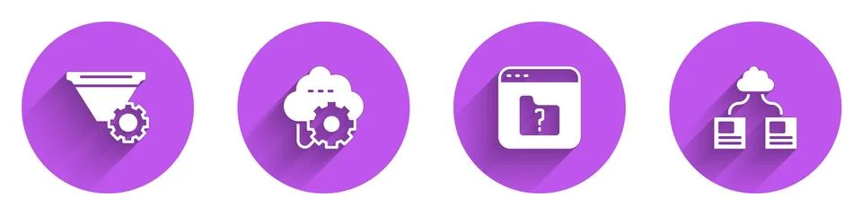 Set Filter setting, Cloud technology data transfer, File missing and icon with Ilustración de archivo