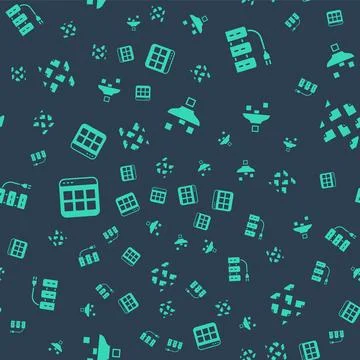 Set Filter setting, Server, Browser files and Data stream on seamless pattern Stock Illustration