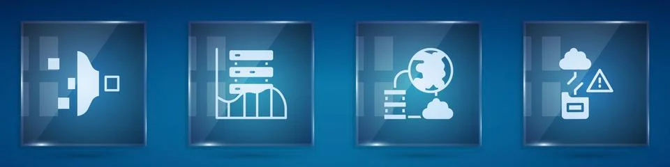 Set Filter setting, Server, Data, Web Hosting, Network cloud connection and Stock Illustration