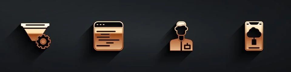 Set Filter setting, Software, Analyst engineer and Cloud technology data Stock Illustration