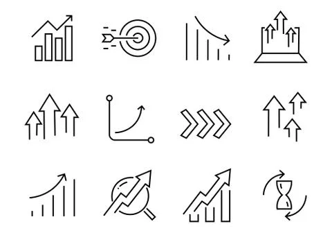 Set finance graphs icons. Vector illustration eps 10. Stock Illustration