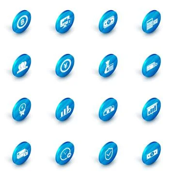 Set Financial chart or graph on the computer monitor and mobile phone Illustrazione stock