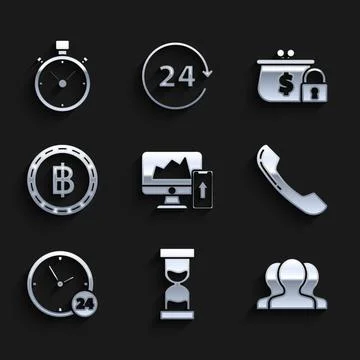 Set Financial chart or graph on the computer monitor and mobile phone, User.. イラスト素材